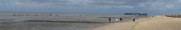 Der Strand von Cuxhaven im Herbst